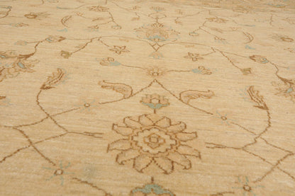8'3" x 9'8" Hand Knotted 100% Wool Peshawar Traditional Oriental Area Rug Beige
