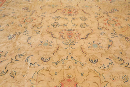 Vintage Zeigler Palace Hand Knotted 100% Wool Area Rug Beige 13'9'' x 18'9''