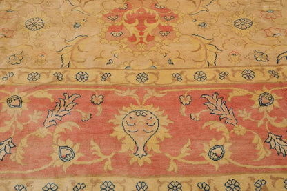 Vintage Zeigler Palace Hand Knotted 100% Wool Area Rug Beige 13'9'' x 18'9''