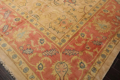 Vintage Zeigler Palace Hand Knotted 100% Wool Area Rug Beige 13'9'' x 18'9''