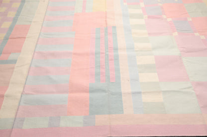 11'1"x16'3" Hand Woven Wool Palace Size Reversible Dhurry Oriental Area Rug Pink