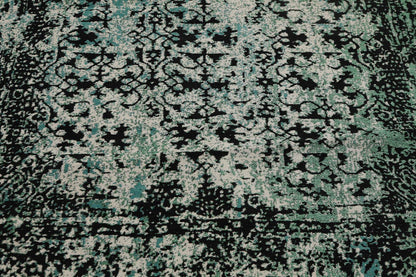 5'2" x 7'4" Handmade Erased Pattern Flatweave Area Rug Contemporary Aqua