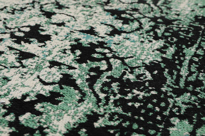 5'2" x 7'4" Handmade Erased Pattern Flatweave Area Rug Contemporary Aqua