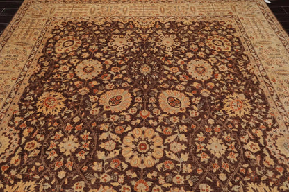 8'10'' x 12'5'' Hand Knotted Wool Peshawar Traditional Oriental Area Rug Brown