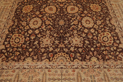 8'10'' x 12'5'' Hand Knotted Wool Peshawar Traditional Oriental Area Rug Brown