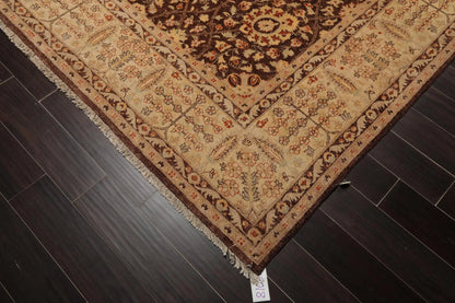 8'10'' x 12'5'' Hand Knotted Wool Peshawar Traditional Oriental Area Rug Brown