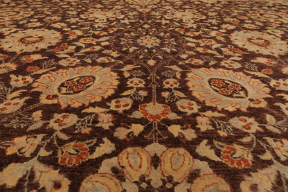 8'10'' x 12'5'' Hand Knotted Wool Peshawar Traditional Oriental Area Rug Brown