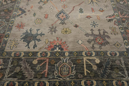 Multi Sizes LoomBloom Muted Turkish Oushak Hand Knotted Wool Area Rug Gray, Beige Color