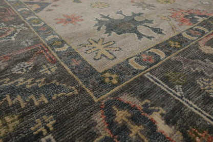 Multi Sizes LoomBloom Muted Turkish Oushak Hand Knotted Wool Area Rug Gray, Beige Color