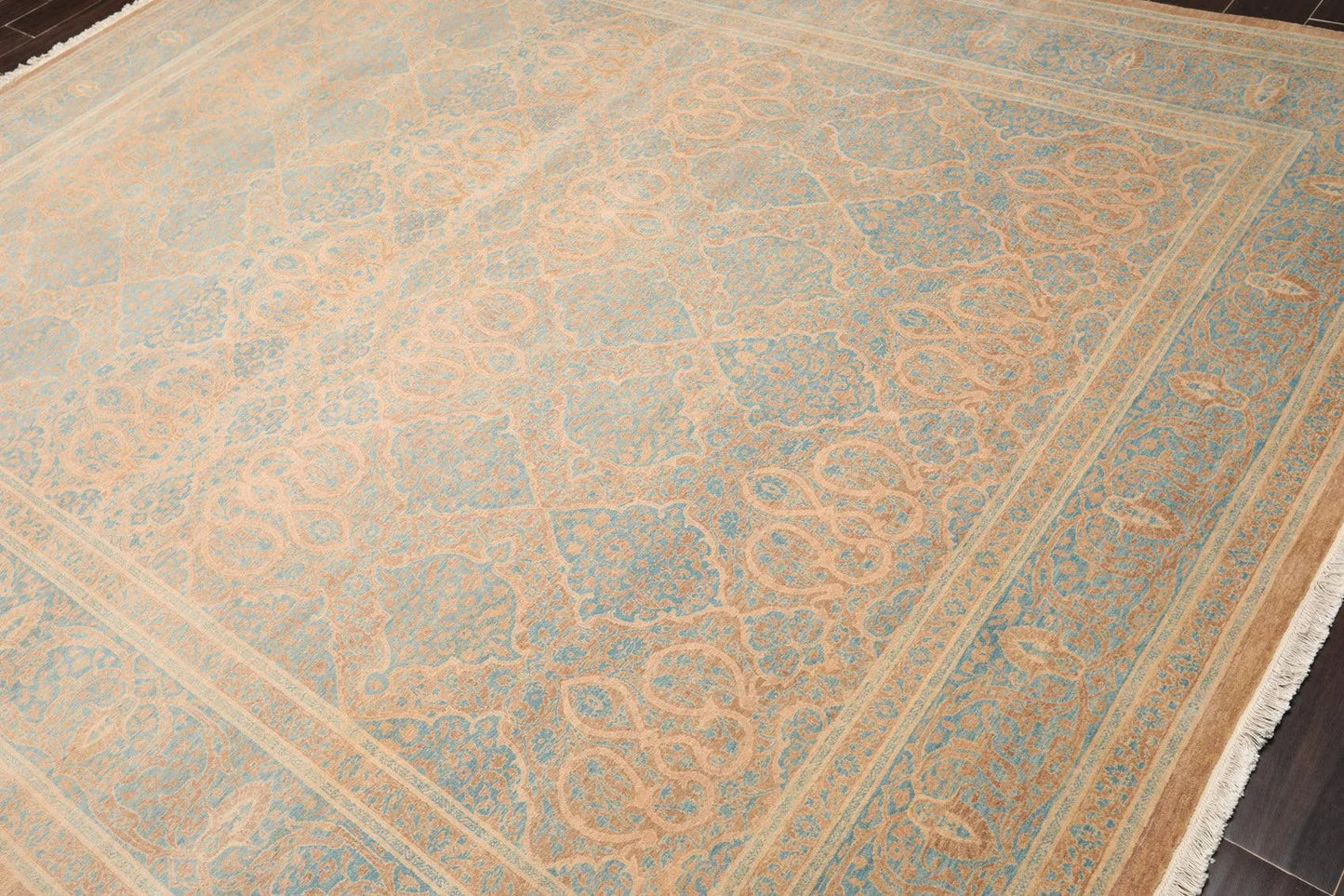 8'1'' x 10' Hand Knotted 100% Wool Pak-Parsian 16/18 300 KPSI Area Rug Blue Tan