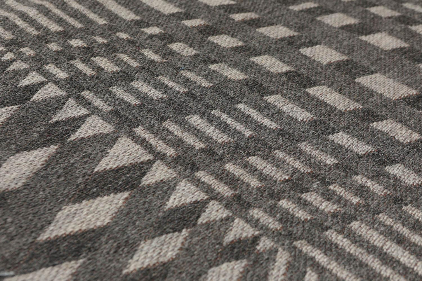5'4" x 7'8" Hand Woven 100% Wool Flatweave Area Rug Contemporary Gray