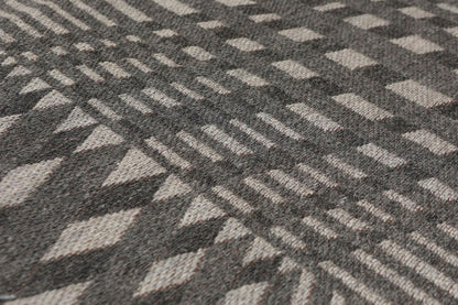 5'4" x 7'8" Hand Woven 100% Wool Flatweave Area Rug Contemporary Gray