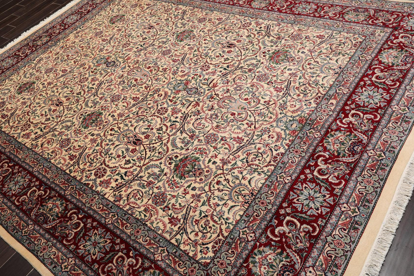 8' x 10'3" Hand Knotted Wool Pakpersian 16/18-300 KPSI Oriental Area Rug Ivory