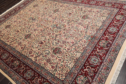8' x 10'3" Hand Knotted Wool Pakpersian 16/18-300 KPSI Oriental Area Rug Ivory