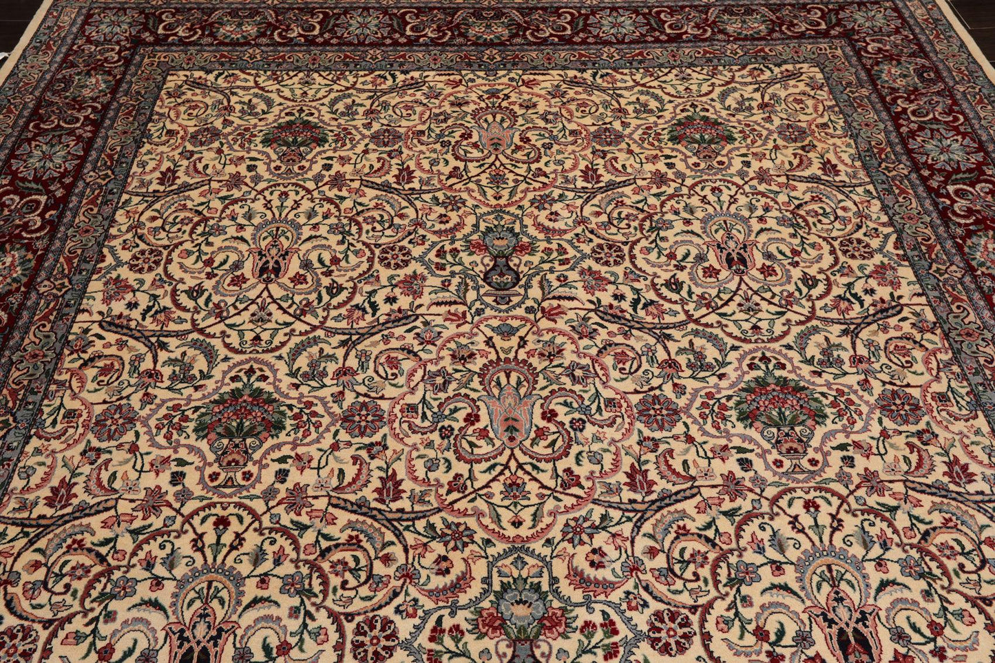 8' x 10'3" Hand Knotted Wool Pakpersian 16/18-300 KPSI Oriental Area Rug Ivory