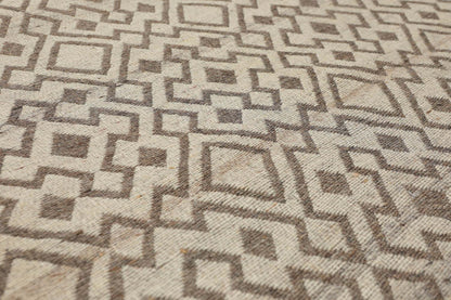 5'1" x 6'4" Hand Woven Flatweave Area Rug Contemporary Beige