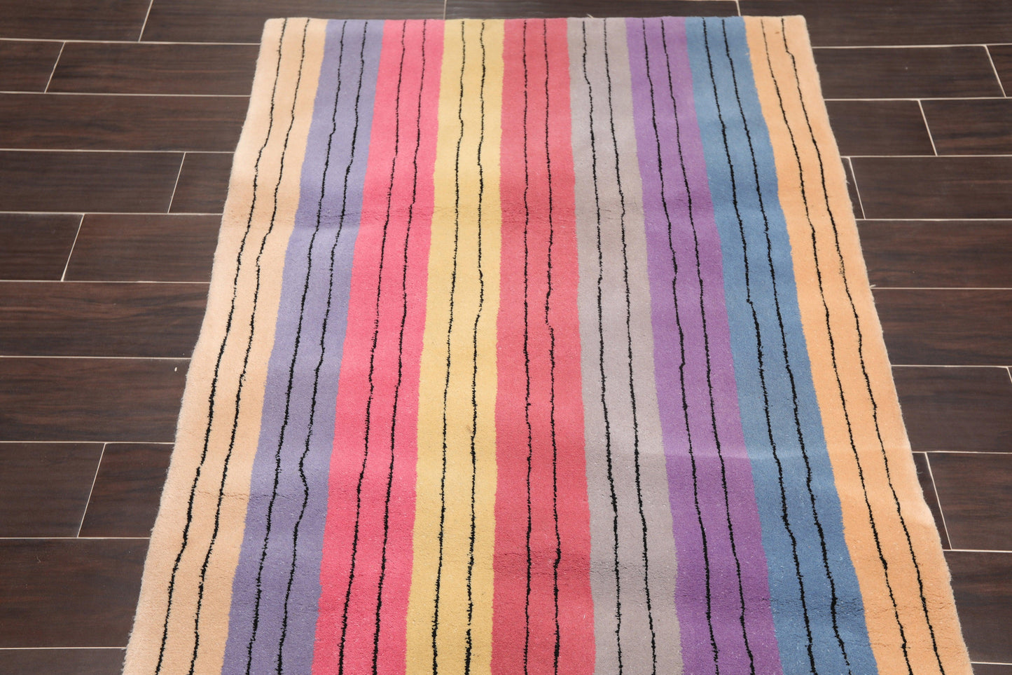 3'6" x 5'6" Handmade 100% Wool Traditional Oriental Area Rug Modern Gray