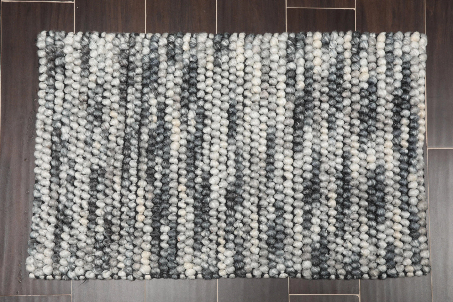 Multi Size Gray, Black Handmade Polyester Braided Mat Oriental Area Rug