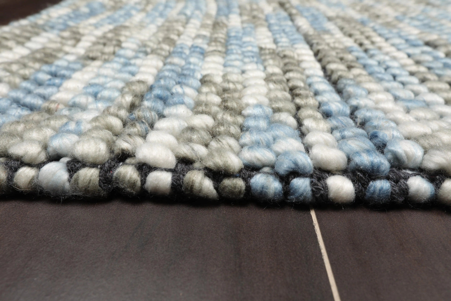 Multi Size Gray, Ivory Handmade Polyester Braided Mat Oriental Area Rug