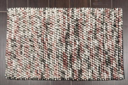 Multi Size Brown, Beige Handmade Polyester Braide Mat Oriental Area Rug