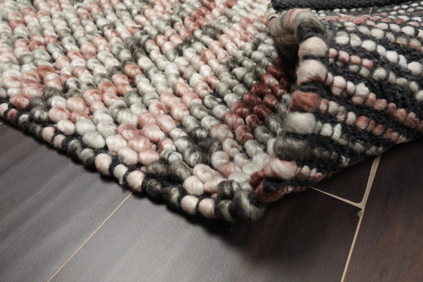 Multi Size Brown, Beige Handmade Polyester Braide Mat Oriental Area Rug