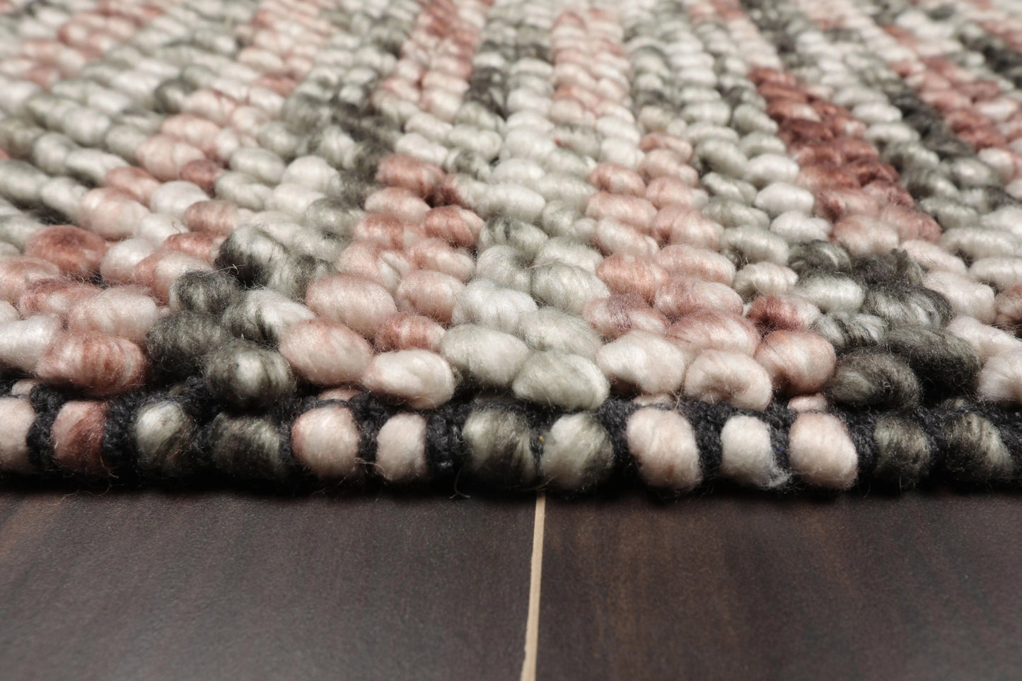 Multi Size Brown, Beige Handmade Polyester Braide Mat Oriental Area Rug