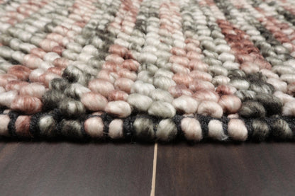 Multi Size Brown, Beige Handmade Polyester Braide Mat Oriental Area Rug