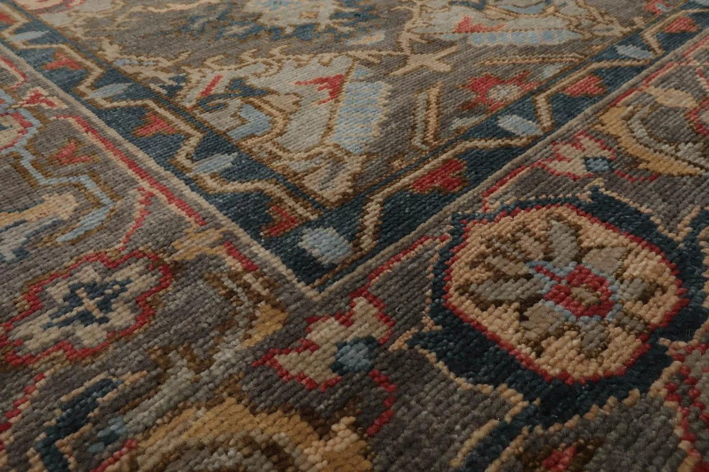 Multi Sizes LoomBloom Muted Turkish Oushak Hand Knotted Arts & Craft Wool Traditional Area Rug Mossy Gray Color