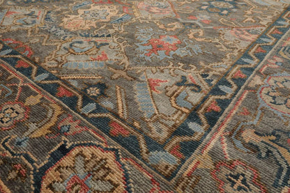 Multi Sizes LoomBloom Muted Turkish Oushak Hand Knotted Arts & Craft Wool Traditional Area Rug Mossy Gray Color