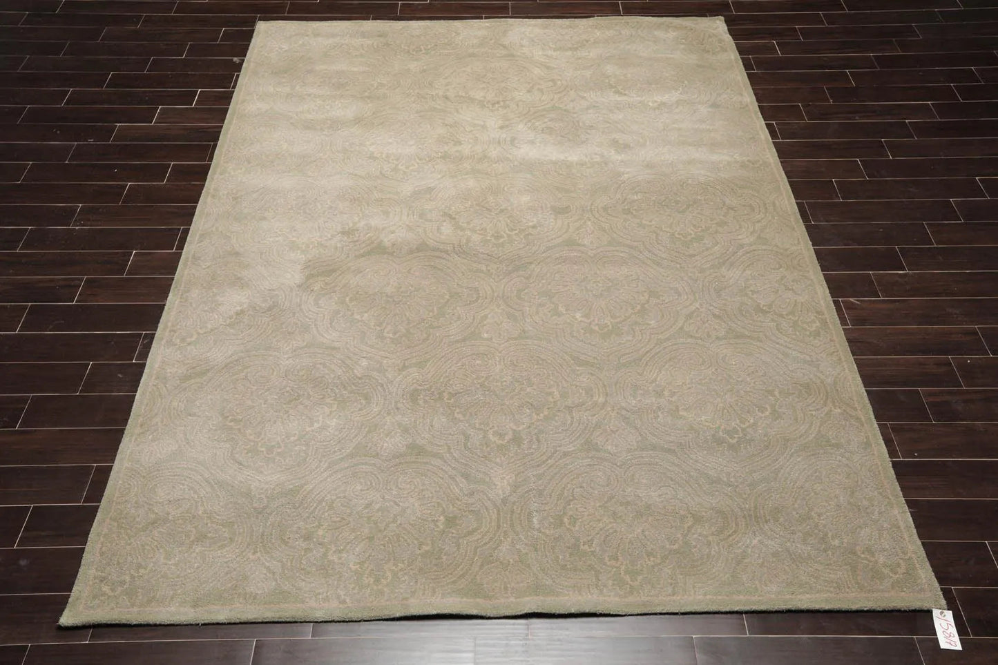 8' x 11' Handmade 100% Wool Transitional Oriental Area Rug Mint, Gray