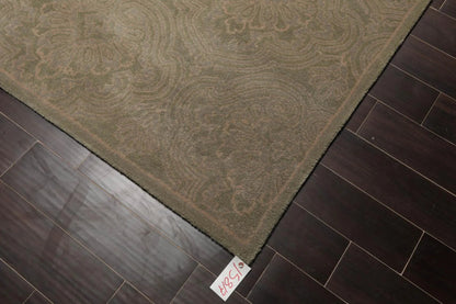 8' x 11' Handmade 100% Wool Transitional Oriental Area Rug Mint, Gray