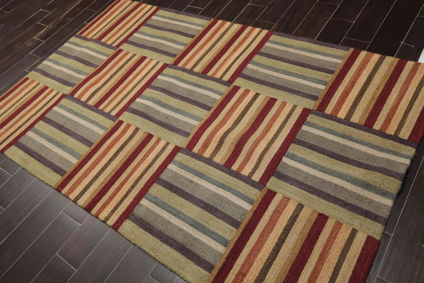 5' x 8' Liz Clairbourne Handmade 100% Wool Oriental Area Rug 5x8 Gray