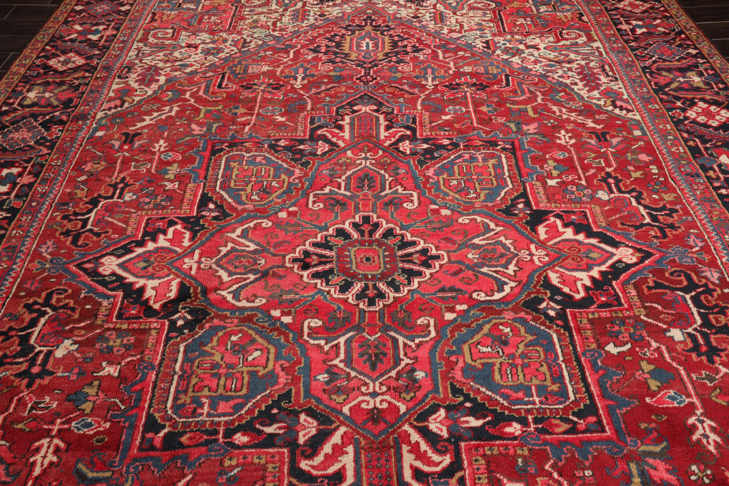 9'5'' x 13'3'' Hand Knotted 100% Wool Herizz Traditional Oriental Area Rug Rust
