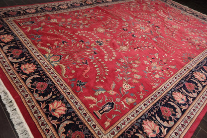 11' x 17' Palace Hand Knotted 100% Wool Romanian Saroukk 150 KPSI Area Rug Rose