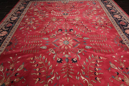 11' x 17' Palace Hand Knotted 100% Wool Romanian Saroukk 150 KPSI Area Rug Rose