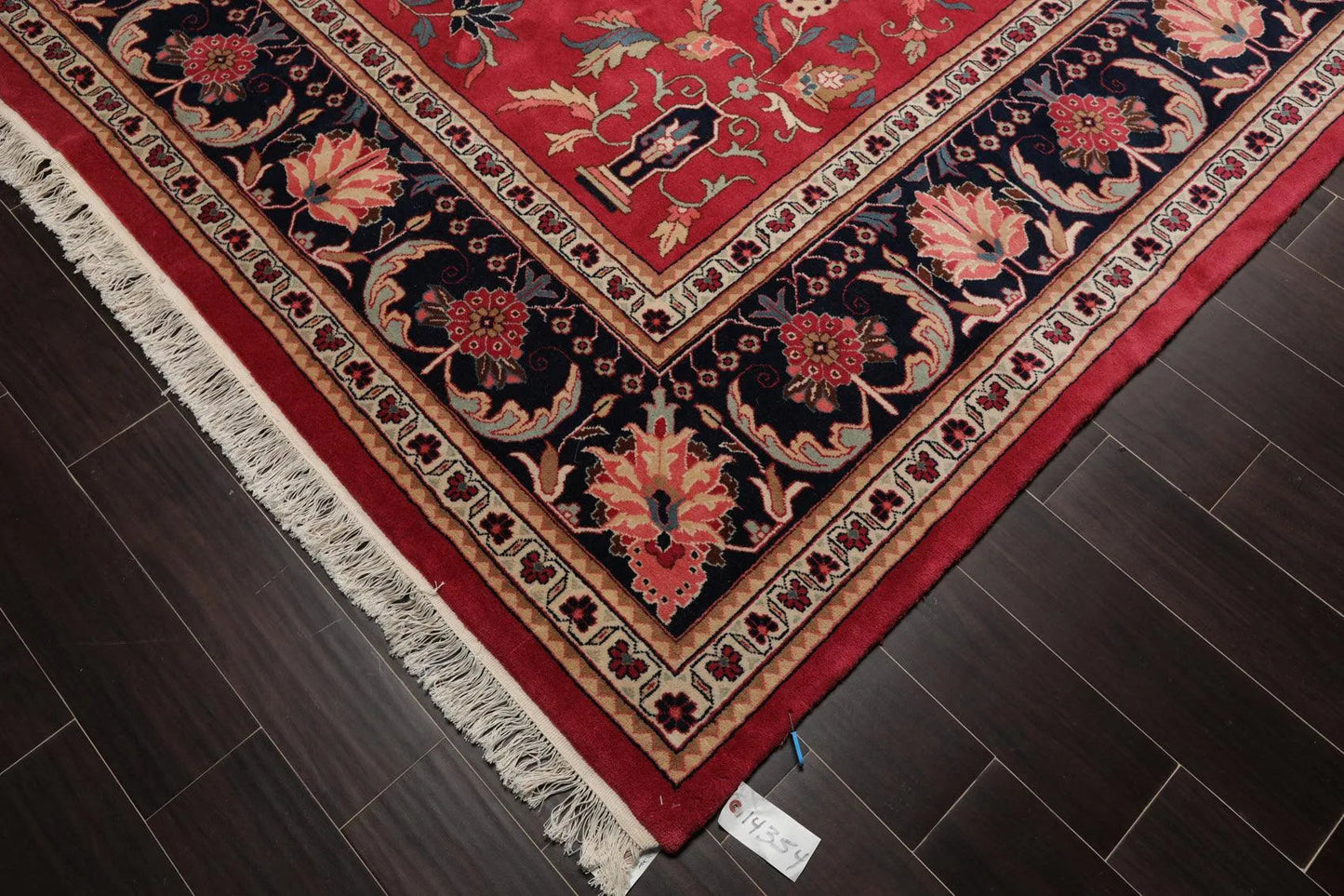 11' x 17' Palace Hand Knotted 100% Wool Romanian Saroukk 150 KPSI Area Rug Rose