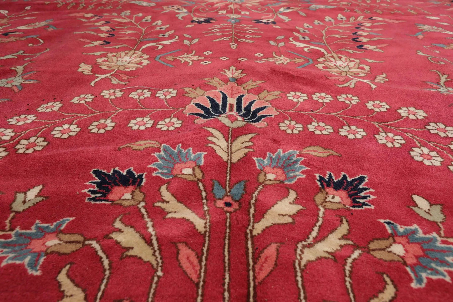 11' x 17' Palace Hand Knotted 100% Wool Romanian Saroukk 150 KPSI Area Rug Rose