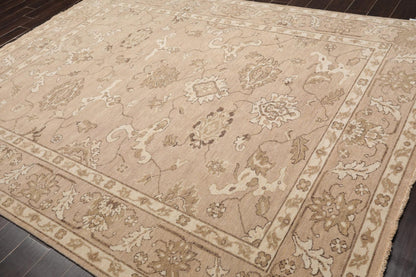 7'8" x 9'11" Hand Knotted 100% Wool Peshawar Oriental Area Rug Taupe