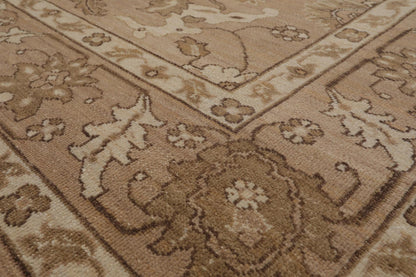 7'8" x 9'11" Hand Knotted 100% Wool Peshawar Oriental Area Rug Taupe