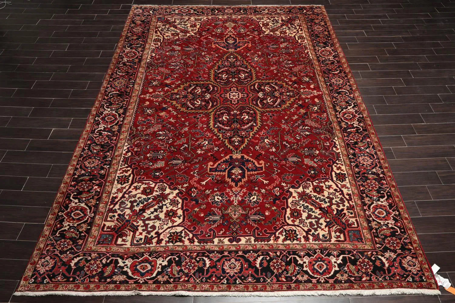 10x14 Rusty Red Hand Knotted 100% Wool Authentic Herizz Persian Oriental Area Rug