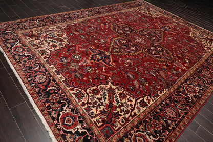 10x14 Rusty Red Hand Knotted 100% Wool Authentic Herizz Persian Oriental Area Rug