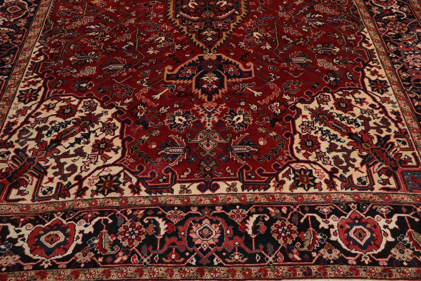 10x14 Rusty Red Hand Knotted 100% Wool Authentic Herizz Persian Oriental Area Rug