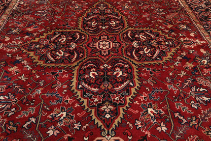 10x14 Rusty Red Hand Knotted 100% Wool Authentic Herizz Persian Oriental Area Rug