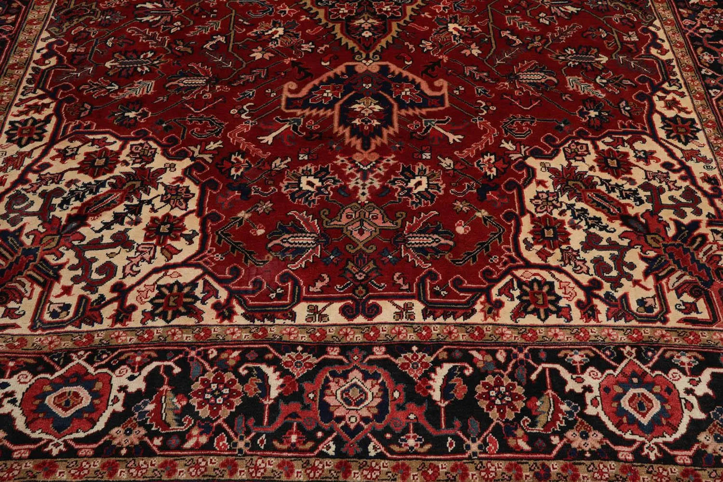 10x14 Rusty Red Hand Knotted 100% Wool Authentic Herizz Persian Oriental Area Rug