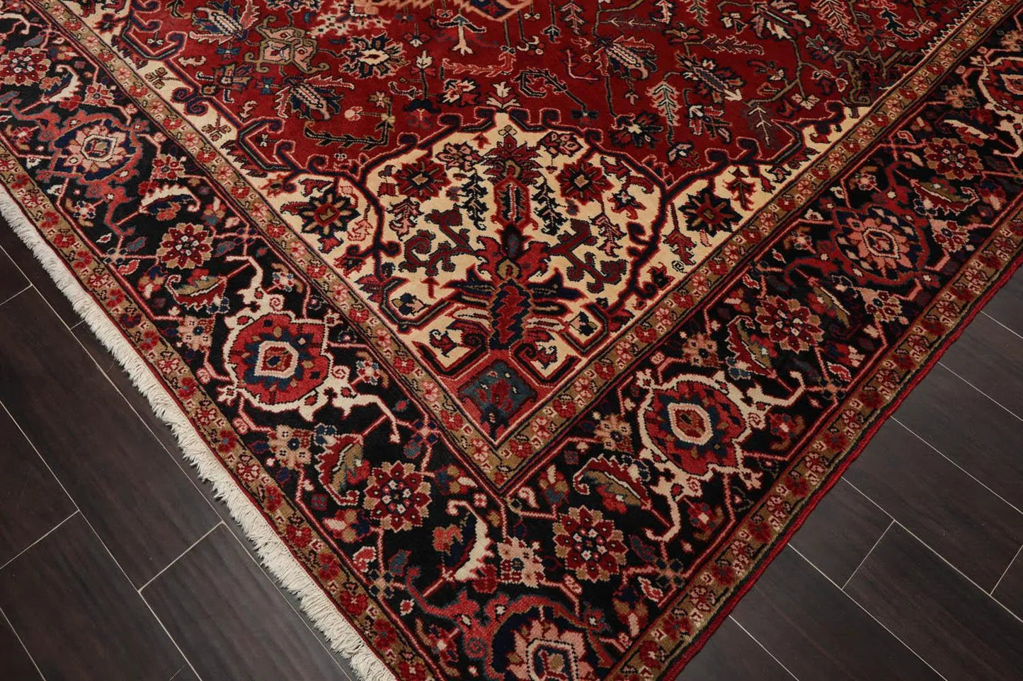 10x14 Rusty Red Hand Knotted 100% Wool Authentic Herizz Persian Oriental Area Rug