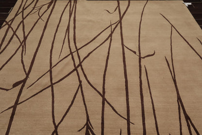 8' x 9'10" Hand Knotted Tibetan 100% Wool bamboo Modern Oriental Area Rug Camel