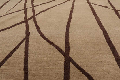 8' x 9'10" Hand Knotted Tibetan 100% Wool bamboo Modern Oriental Area Rug Camel