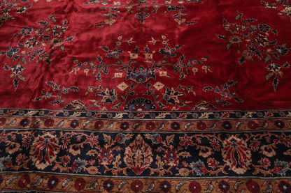 14'x24'11" Burgundy Vintage Saroukk Palace Hand Knotted 100% Wool Oriental Area Rug