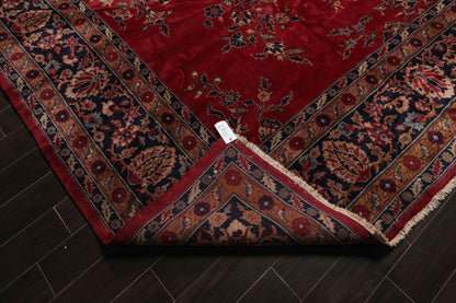 14'x24'11" Burgundy Vintage Saroukk Palace Hand Knotted 100% Wool Oriental Area Rug