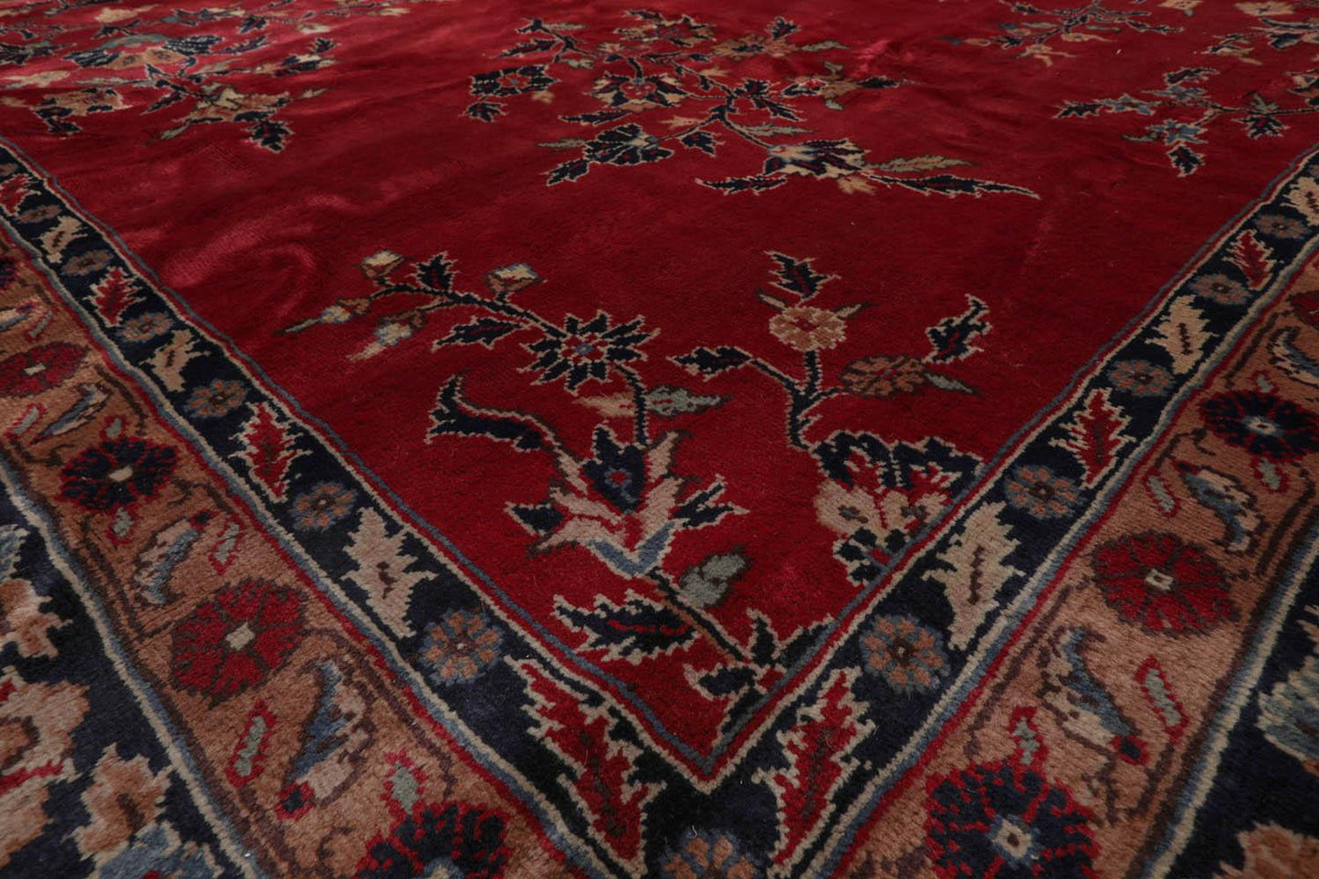 14'x24'11" Burgundy Vintage Saroukk Palace Hand Knotted 100% Wool Oriental Area Rug